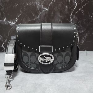 Coach Georgie Saddle Bag With Rivets